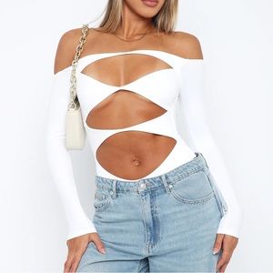 White Fox Just the Intro Bodysuit White